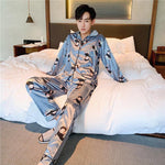 Ice Silk Thin Men's Long-sleeved Pajama Suit - Vignette | MyaLova