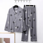 Mens Minimalist Long Sleeve Loungewear Pajamas - Vignette | MyaLova
