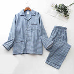Brushed Cloth Long-sleeved Lapel Pajama Set - Vignette | MyaLova