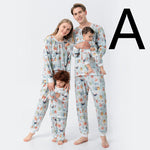 Christmas Family Pajamas Set Clothes For Mom Dad And Son Cartoon Print - Vignette | MyaLova