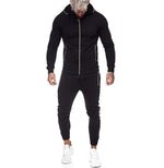 Men's sports suit solid color casual wear with hood - Vignette | MyaLova
