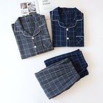 Plaid Long-Sleeved Trousers Cotton Two-Color Home - Vignette | MyaLova