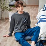 Pure Cotton Can Be Worn Outside Men's Pajamas Cotton Pullover - Vignette | MyaLova