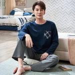 Pure Cotton Can Be Worn Outside Men's Pajamas Cotton Pullover - Vignette | MyaLova