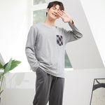 Pure Cotton Can Be Worn Outside Men's Pajamas Cotton Pullover - Vignette | MyaLova