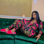 V-neck Romper Camouflage Print Pajamas Sexy One Piece Sleepwear - Vignette | MyaLova