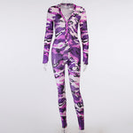 V-neck Romper Camouflage Print Pajamas Sexy One Piece Sleepwear - Vignette | MyaLova