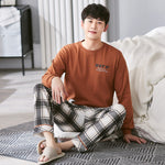Peter Beauties Men'S Pyjamas Spring Autumn Korean Youth Pure Cotton - Vignette | MyaLova