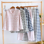 Couple's Cotton Long-sleeved Pajamas Spring And Autumn Large Size Thin Loungewear Suit - Vignette | MyaLova