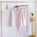 Couple's Cotton Long-sleeved Pajamas Spring And Autumn Large Size Thin Loungewear Suit - Vignette | MyaLova
