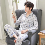 Men's knitted cotton home service suit - Vignette | MyaLova