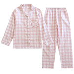 Couple's Cotton Long-sleeved Pajamas Spring And Autumn Large Size Thin Loungewear Suit - Vignette | MyaLova