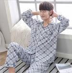 Men's knitted cotton home service suit - Vignette | MyaLova