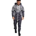National style printed one-piece men's pajamas - Vignette | MyaLova