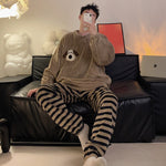 Plush Pajamas Men's Winter Warm Leisure Flannel Suit - Vignette | MyaLova