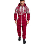 National style printed one-piece men's pajamas - Vignette | MyaLova