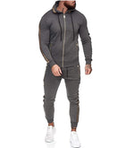 Men's sports suit solid color casual wear with hood - Vignette | MyaLova
