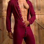 Solid Color Fashion Slim Fit  Button Jumpsuit Homewear - Vignette | MyaLova