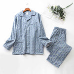 Brushed Cloth Long-sleeved Lapel Pajama Set - Vignette | MyaLova