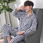Men's knitted cotton home service suit - Vignette | MyaLova