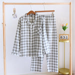 Couple's Cotton Long-sleeved Pajamas Spring And Autumn Large Size Thin Loungewear Suit - Vignette | MyaLova