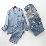Brushed Cloth Long-sleeved Lapel Pajama Set - Vignette | MyaLova