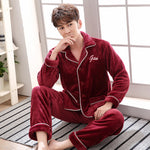 Flannel couple pajamas thick men's and women's home service - Vignette | MyaLova