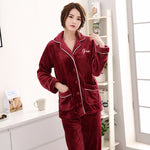 Flannel couple pajamas thick men's and women's home service - Vignette | MyaLova