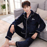Flannel couple pajamas thick men's and women's home service - Vignette | MyaLova