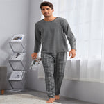 Thin Section Plaid Loungewear Outer Pants Men's Suit - Vignette | MyaLova
