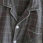 Single-line Plaid Pajamas Men's Short-sleeved Trousers Suit - Vignette | MyaLova