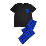 Men's Pajamas Set Short-sleeved Long Pants Home Wear - Vignette | MyaLova