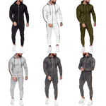 Men's sports suit solid color casual wear with hood - Vignette | MyaLova