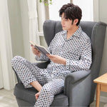 Men's knitted cotton home service suit - Vignette | MyaLova