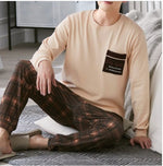 Peter Beauties Men'S Pyjamas Spring Autumn Korean Youth Pure Cotton - Vignette | MyaLova
