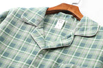 Long-sleeved Trousers And Brushed Plaid Pajama Set - Vignette | MyaLova