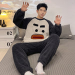 Plush Pajamas Men's Winter Warm Leisure Flannel Suit - Vignette | MyaLova