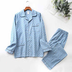 Brushed Cloth Long-sleeved Lapel Pajama Set - Vignette | MyaLova