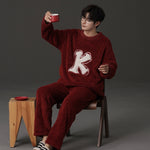 Plush Pajamas Men's Winter Warm Leisure Flannel Suit - Vignette | MyaLova