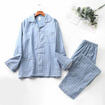 Brushed Cloth Long-sleeved Lapel Pajama Set - Vignette | MyaLova