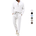 Solid Color Casual T-shirt Long Sleeve Shirt Trousers Suit - Vignette | MyaLova