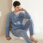 Simple Casual Men's V-neck Comfortable Large Size Home Clothes - Vignette | MyaLova