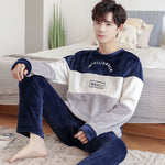 Autumn And Winter Men's Pajamas Coral Fleece Thickened Warm - Vignette | MyaLova