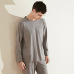 Simple Casual Men's V-neck Comfortable Large Size Home Clothes - Vignette | MyaLova