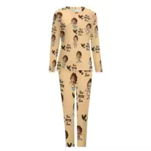 Ensemble pyjama adulte personnalisable orange – pyjama 2 pièces avec photo sur mesure - MyaLova