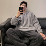 Plush Pajamas Men's Winter Warm Leisure Flannel Suit - Vignette | MyaLova