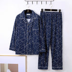 Mens Minimalist Long Sleeve Loungewear Pajamas - Vignette | MyaLova