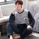 Autumn And Winter Men's Pajamas Coral Fleece Thickened Warm - Vignette | MyaLova