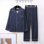 Mens Minimalist Long Sleeve Loungewear Pajamas - Vignette | MyaLova
