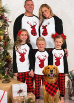 Parent Child Christmas Plaid Patchwork Home Clothes - Vignette | MyaLova